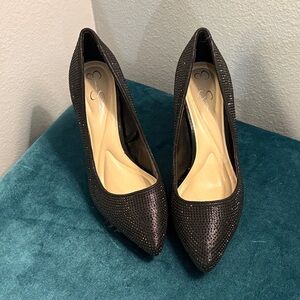 Jessica Simpson Glittering Black Heels